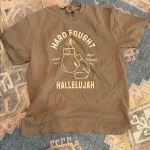 New Comfort Colors Brown Short Sleeve Tee Hard Fought Hallelujah